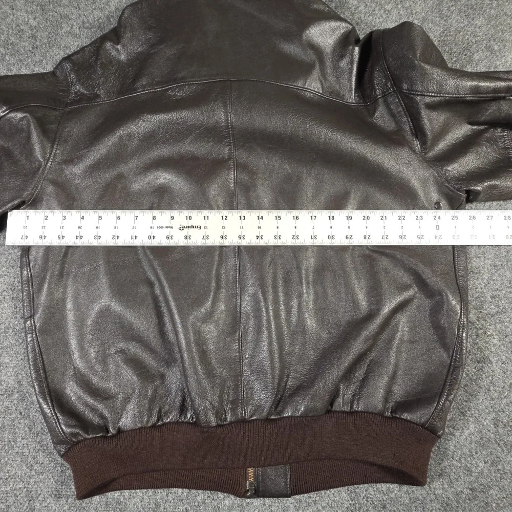 Vintage LL Bean A-2 Leather Bomber Flight Jacket USA Made Brown XL H668